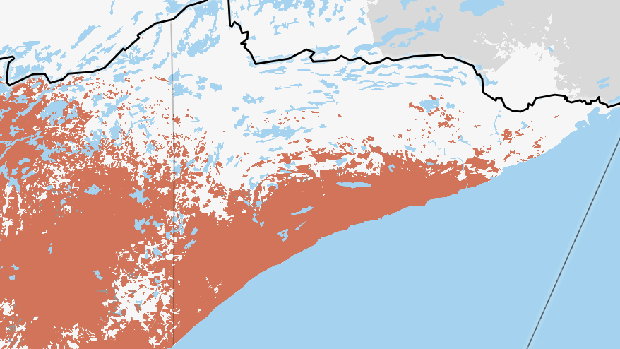 Verizon coverage map of the boundary waters